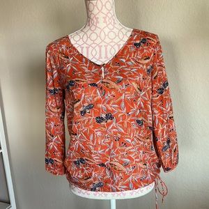 Tropical Gauze 3/4 Sleeve Top